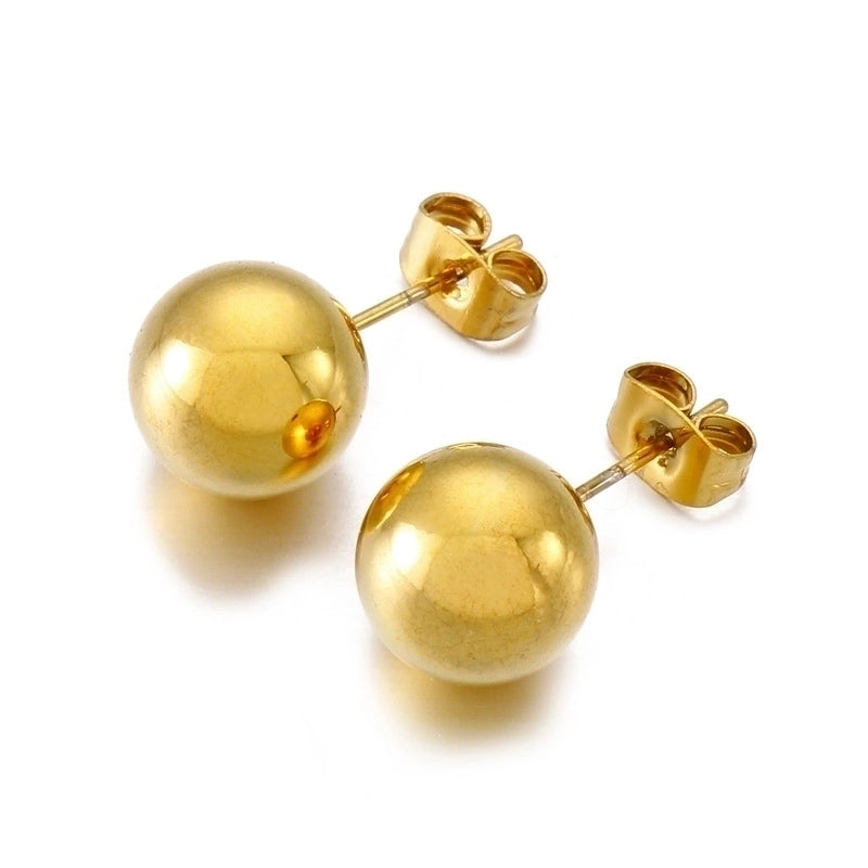 1 Pair Minimalist Round Plating Stainless Steel 18K Gold Plated Ear Studs