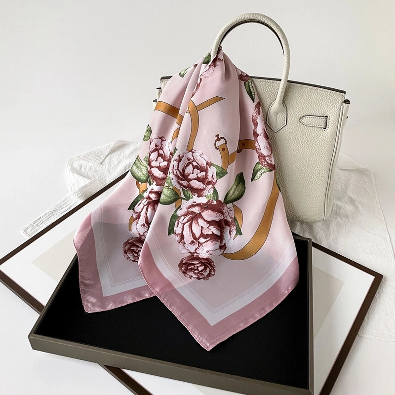 Women's Casual Flower Satin Printing Bandanas