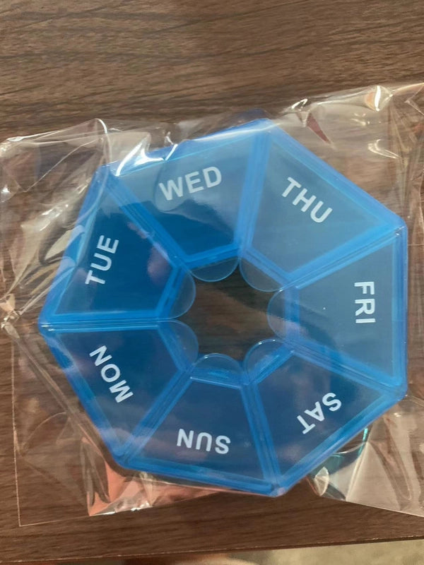 One Week 7-corner Medicine Box Round 7-compartment Portable One Week Sub-packed Small Medicine Box Mini 7-day Portable Medicine Accessories Box