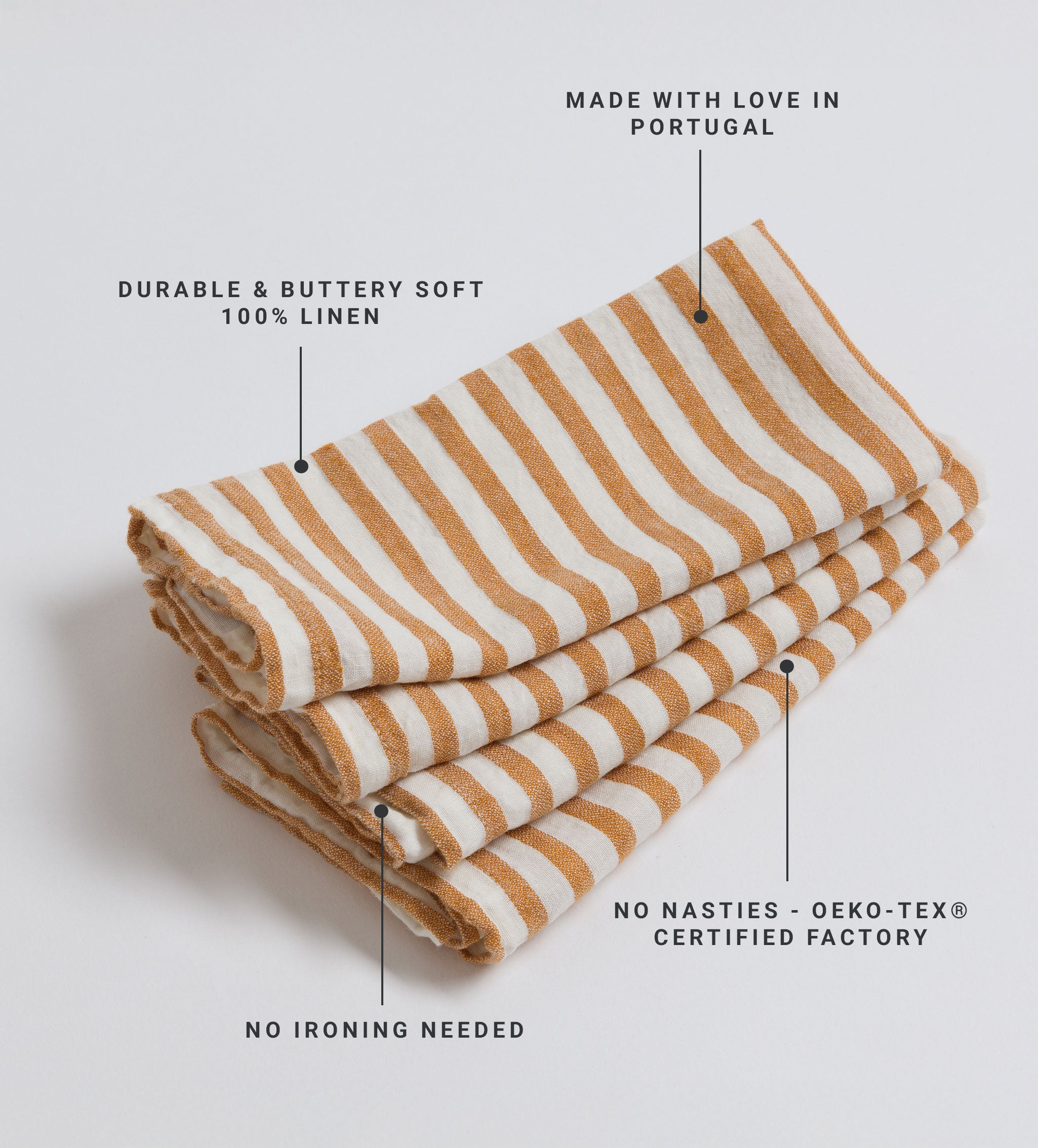 Mid Stripe 100% Linen Napkins