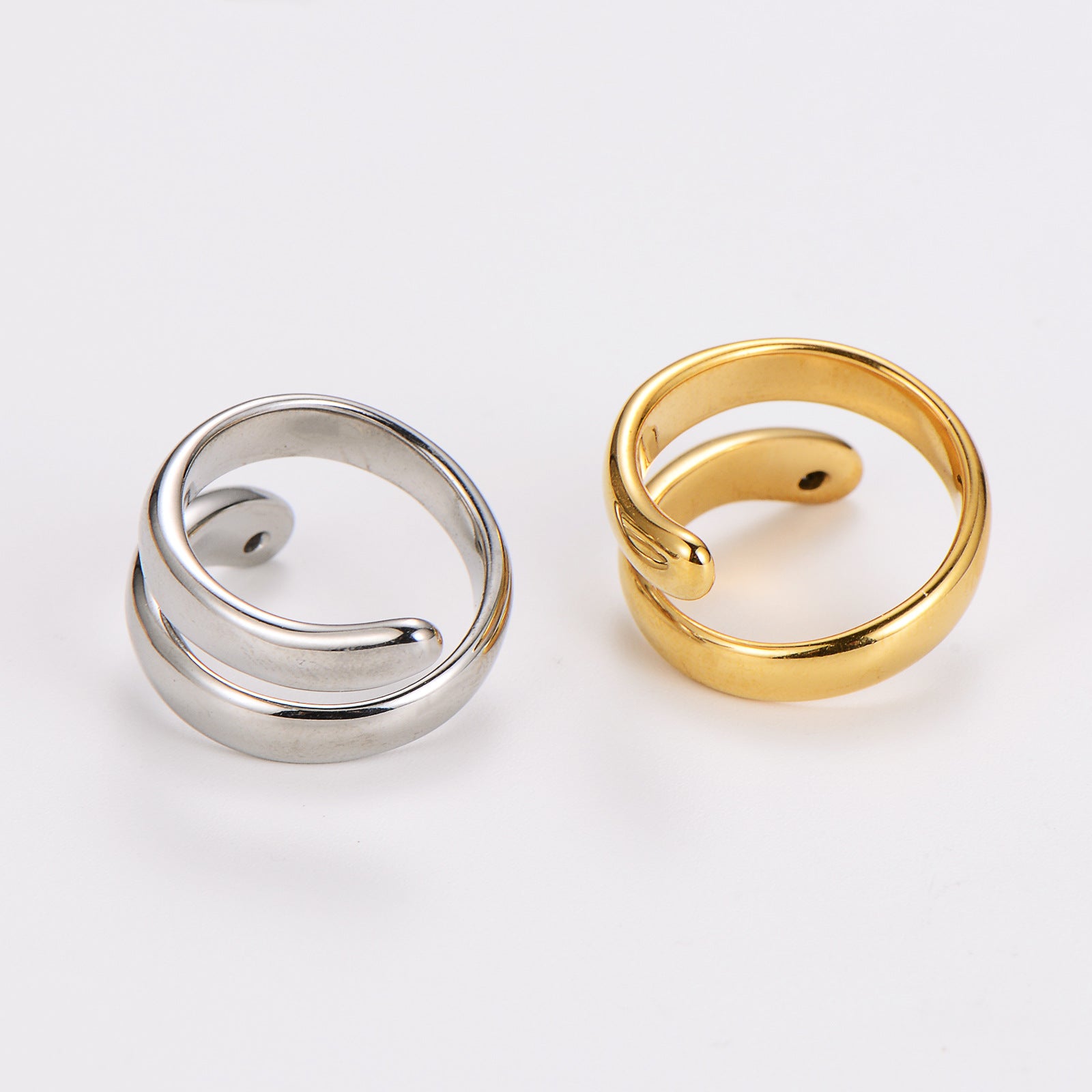 Aml Stainless Steel Ring Niche Design Ins Cold Style Snake Ring Personality Hand Jewelry