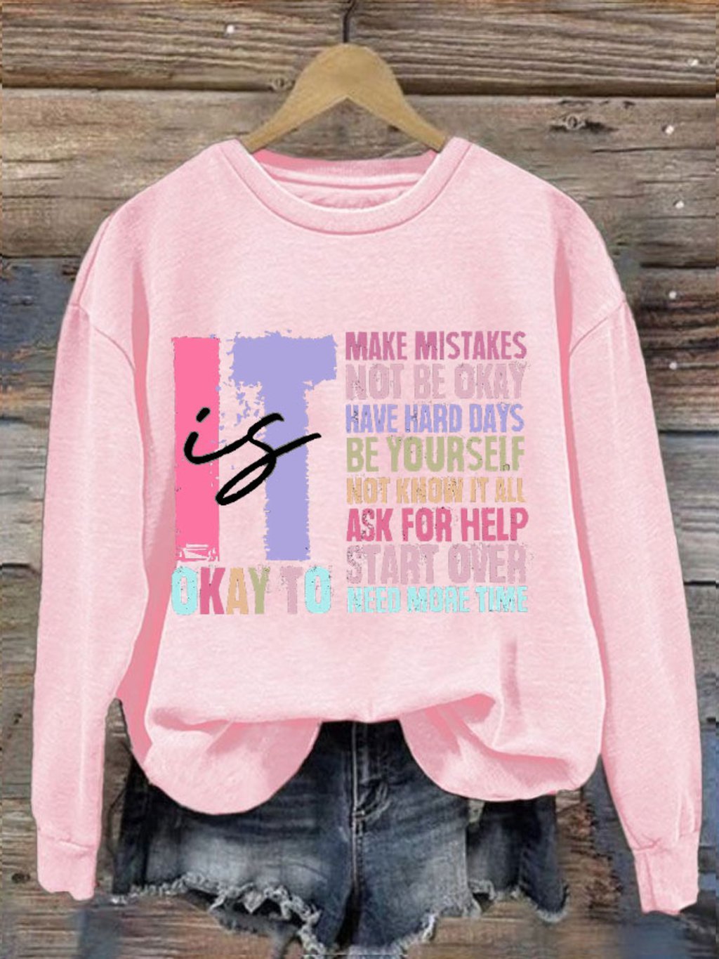 Women's It's Ok... Mental Health Printed Sweatshirt