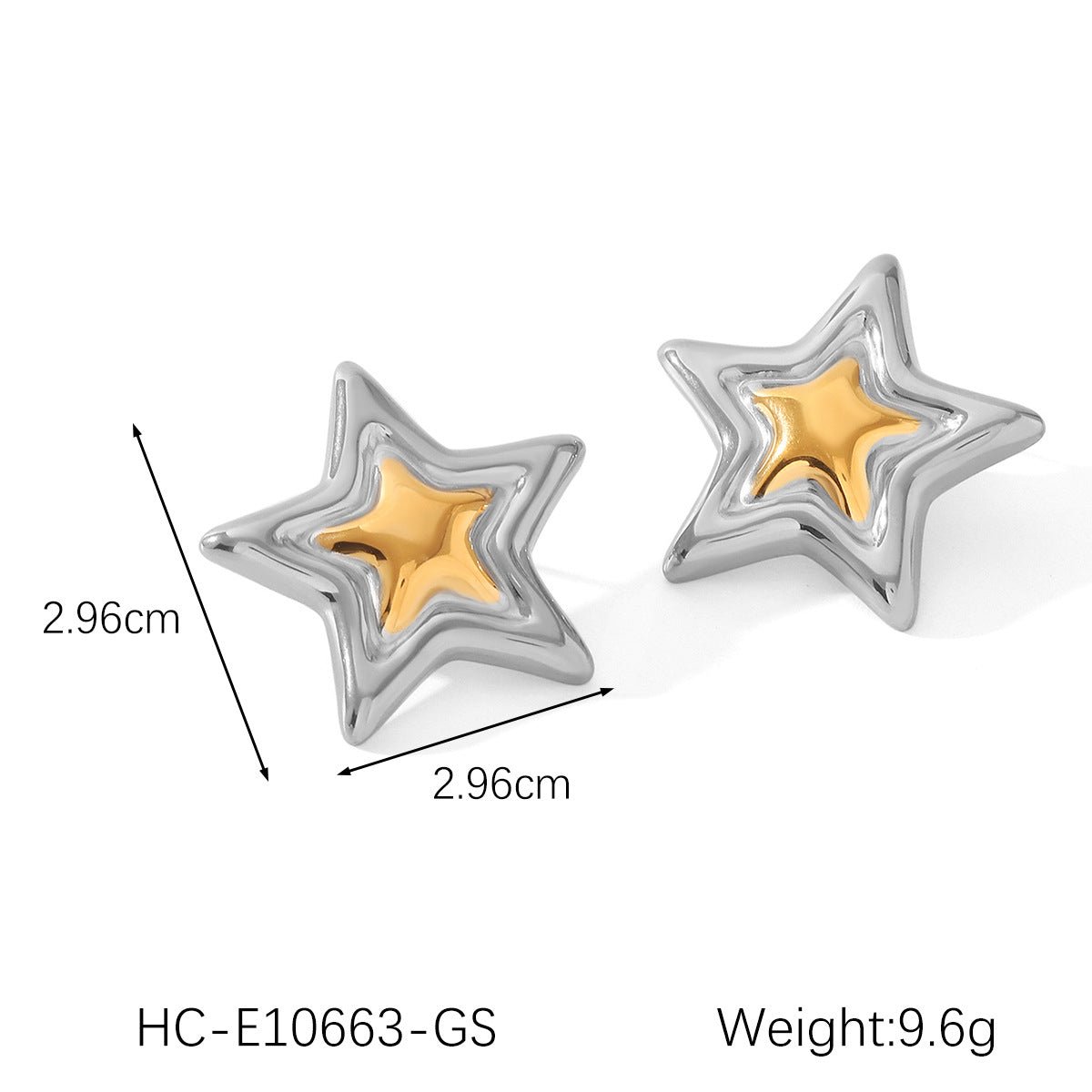 Gold And Silver Color Matching Geometric Stainless Steel Earrings For Women Niche Titanium Steel Earrings