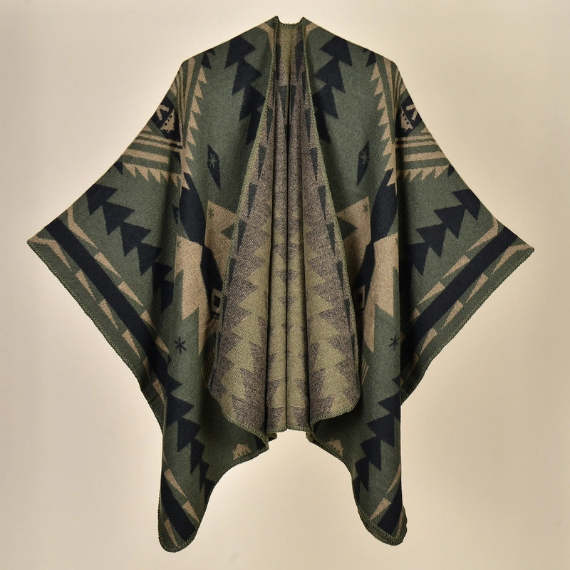 Women's Retro Graffiti Polyester Acrylic Oil Painting Shawl