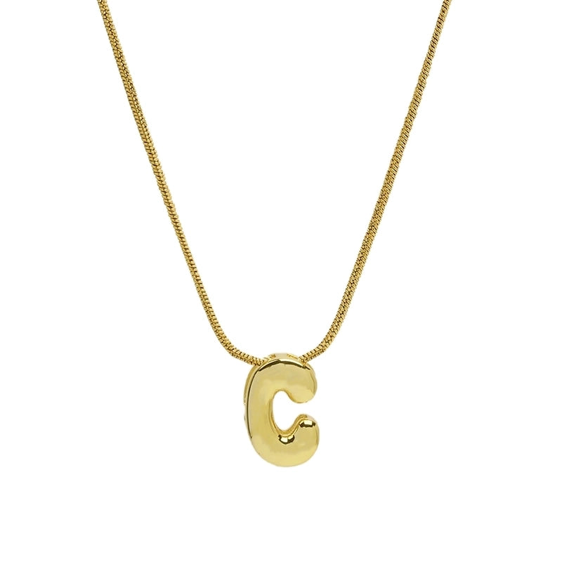 2 Pieces Basic Modern Style Classic Style Letter 304 Stainless Steel Brass Plating Pendant Necklace