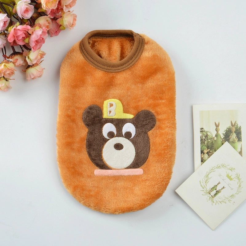 Flannel Milk Dog Clothes Small Dog Puppy Cat Dog Autumn And Winter Pet Rabbit Teacup Dog Warm Vest
