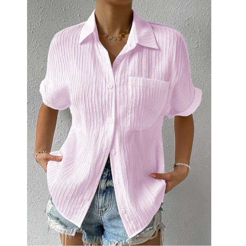 🔥2024 HOT VENTA-49% OFF🔥Blusa Holgada Informal Con Botones Y Cuello Camisero