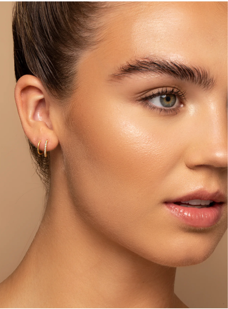 Twisted diamond style hoops - Gold