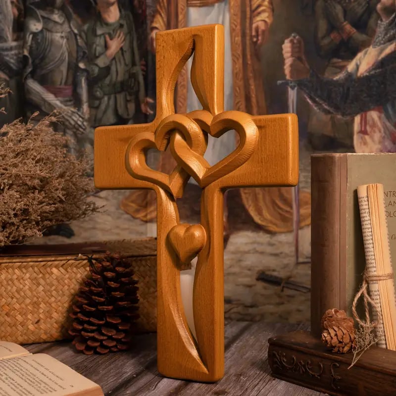 ⏰Clearance Event Sale 49% OFF💕Intertwined Heart Wooden Cross