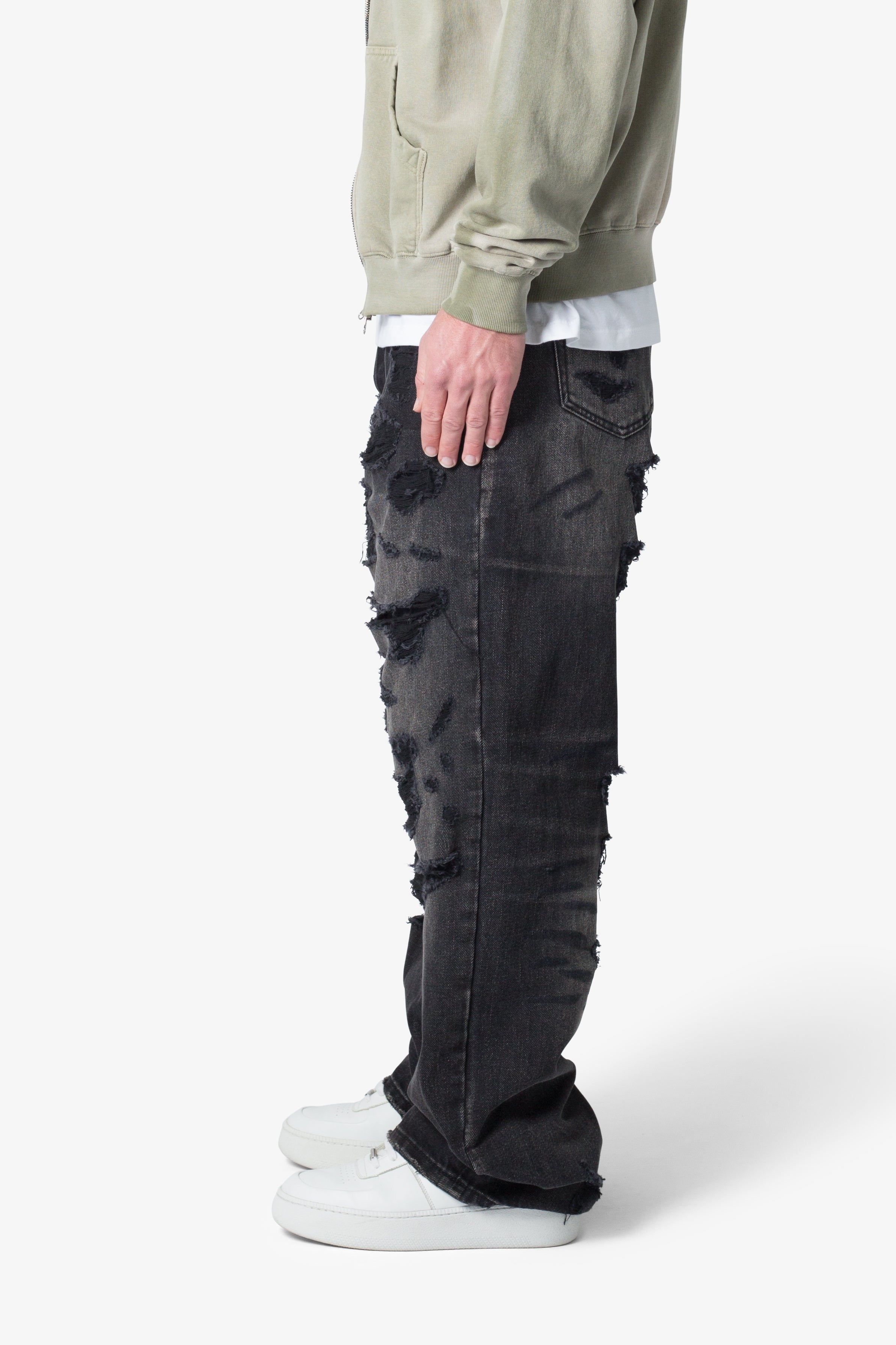 Ultra Baggy Distressed Denim - Vintage Black