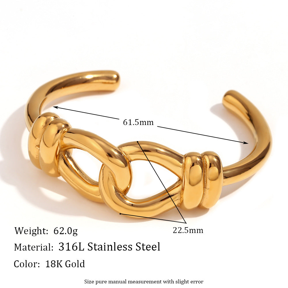 5 Pieces Minimalist Circle Stainless Steel 18K Gold Plated Bangles