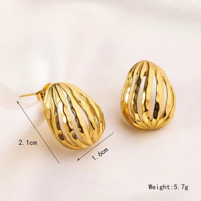 12 Pieces Minimalist Commute Geometric Heart Shape Plating Titanium Steel Drop Earrings Earrings Ear Studs