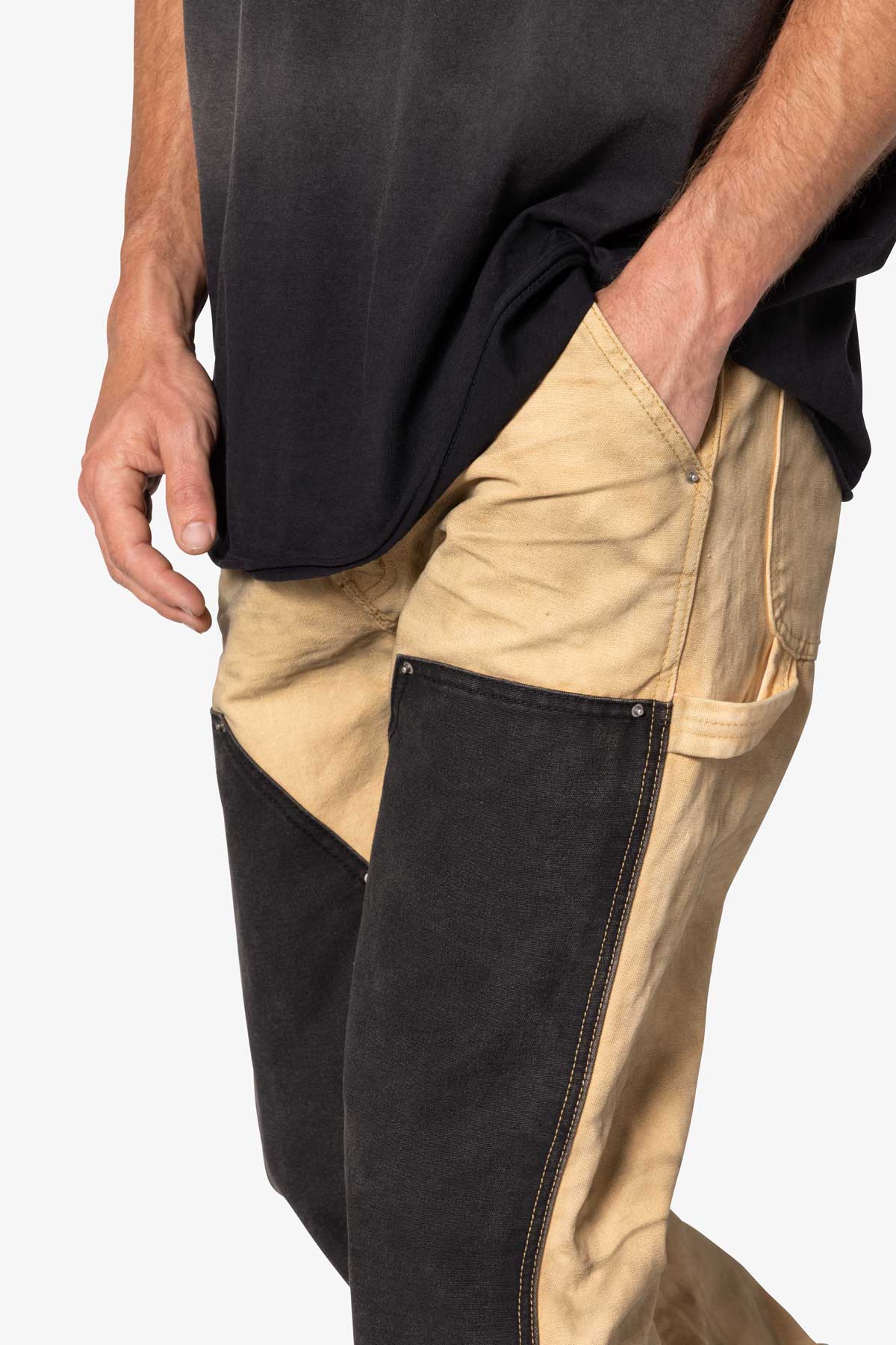V684 Dirty Double Knee Denim - Tan