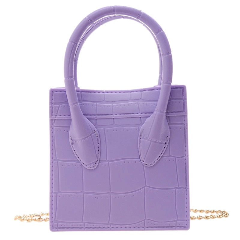 Women's Small All Seasons Pvc Solid Color Fashion Square Magnetic Buckle Handbag