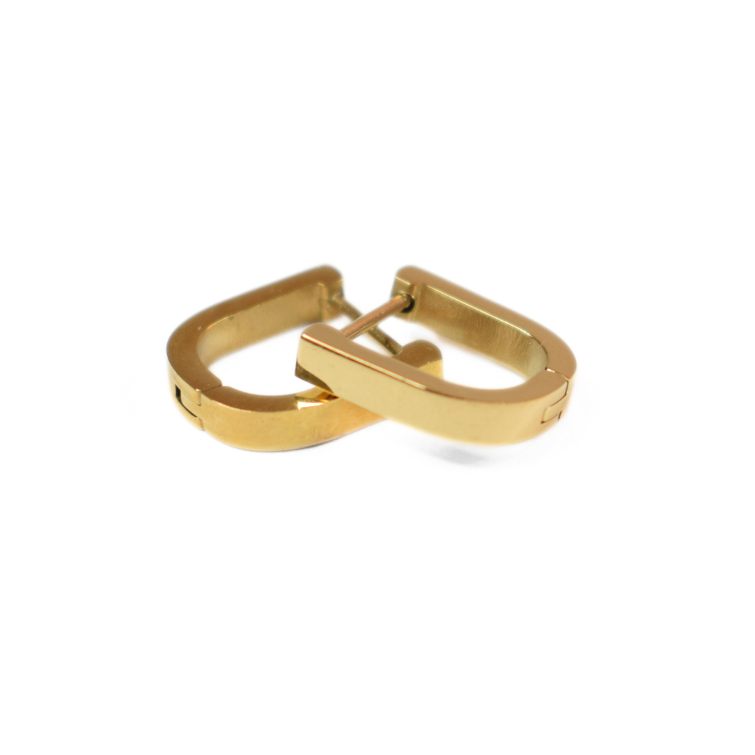 Half oval hoops  - Gold