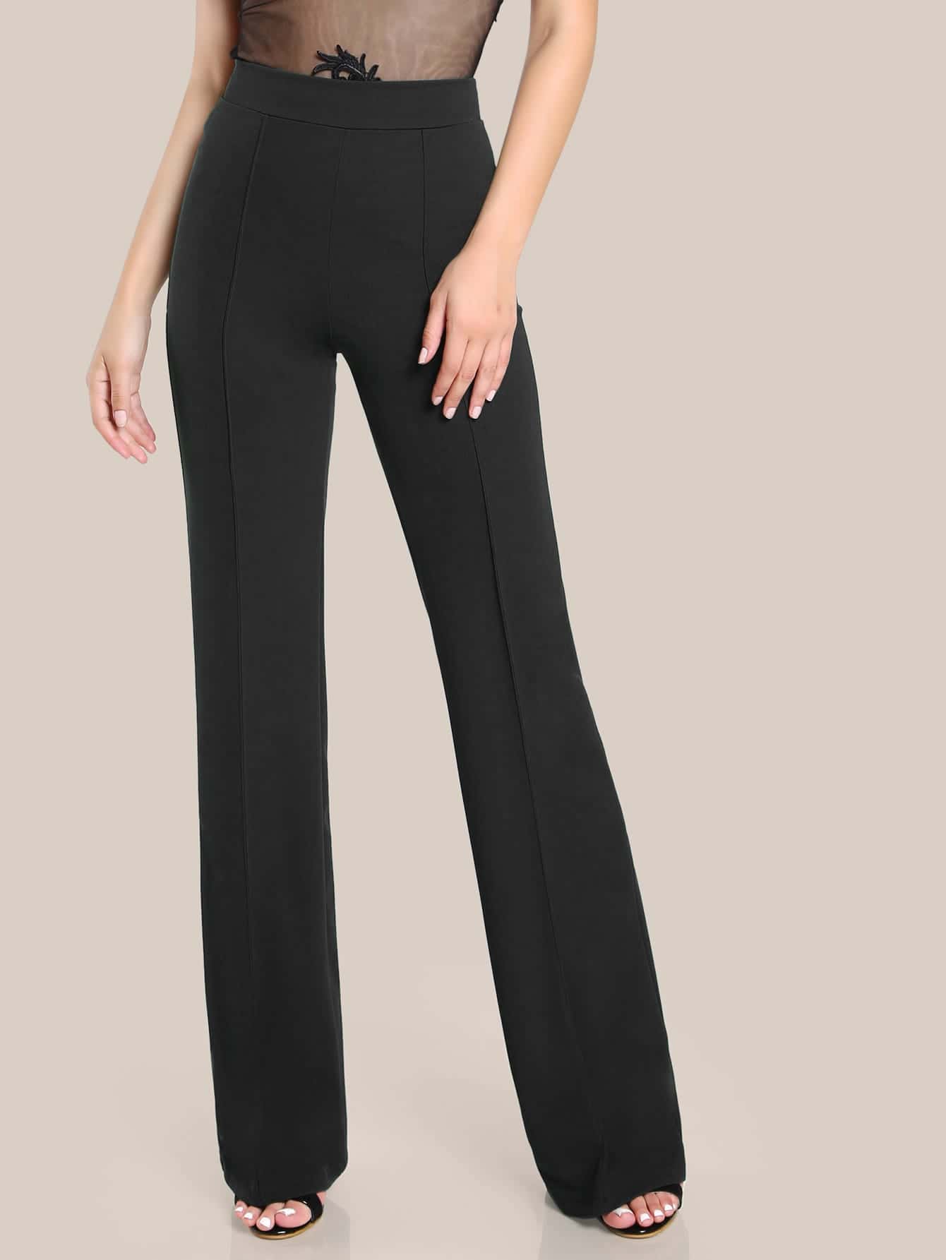 Wide Band Waist Zip Back Pants( Clearance sale