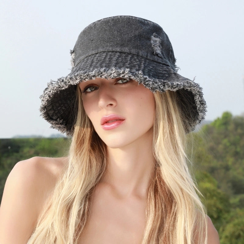 Women's Vintage Style Commute Solid Color Curved Eaves Bucket Hat
