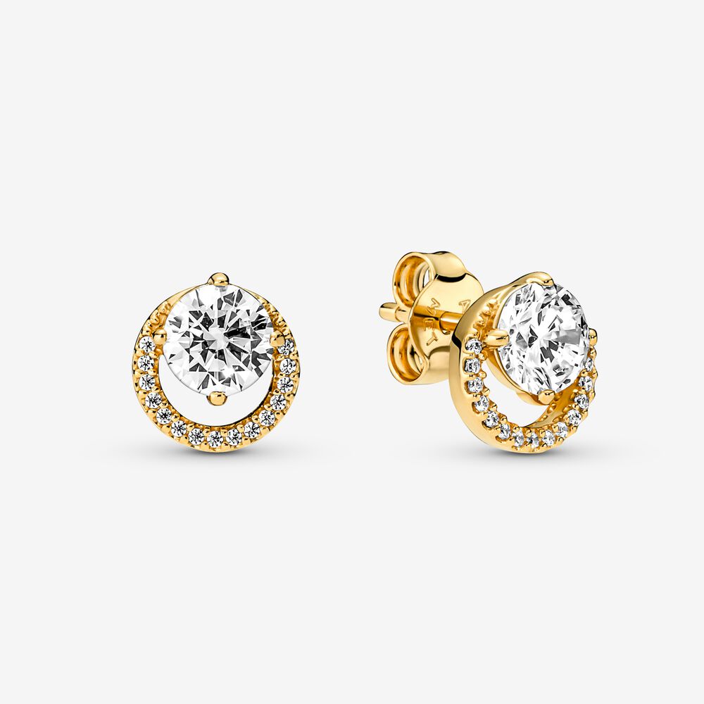 Sparkling Round Halo Stud Pandora Earrings