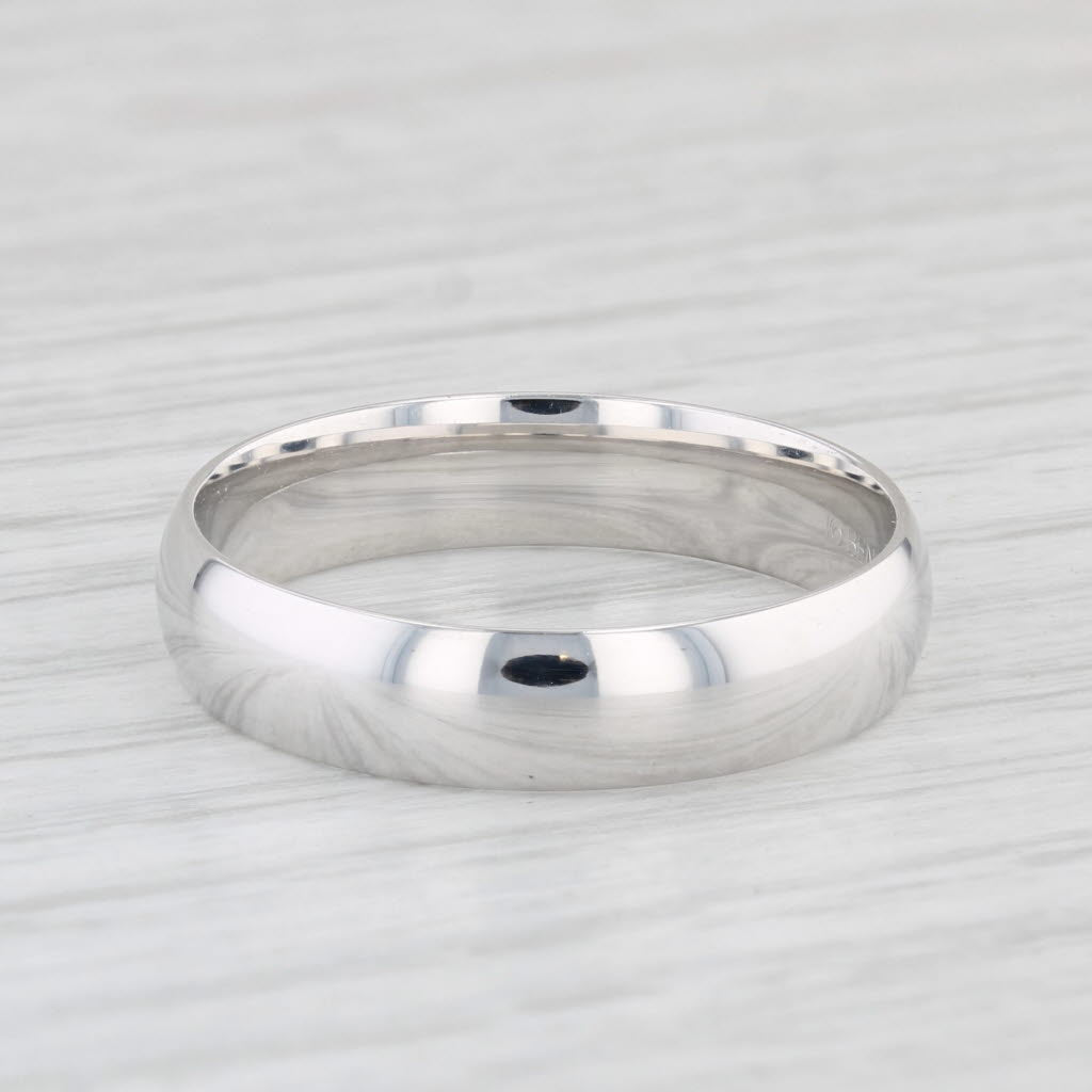 Classic Men's Wedding Band 14k White Gold Size 10-10-25 Ring