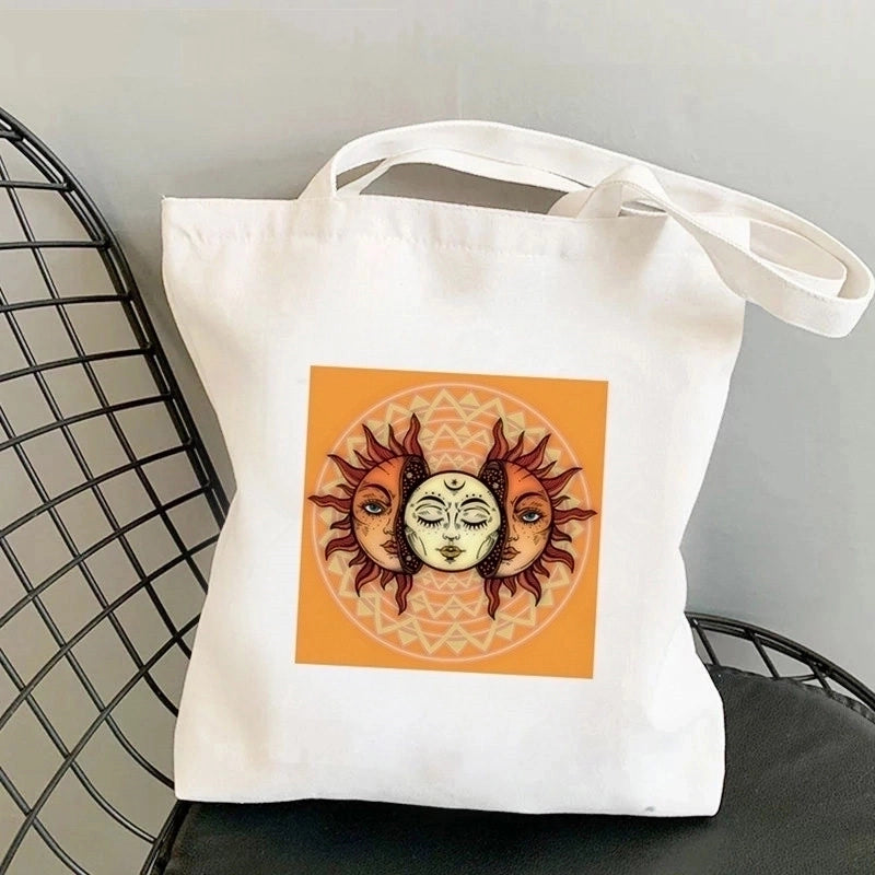 Women's Minimalist Sun Moon Shopping Bags