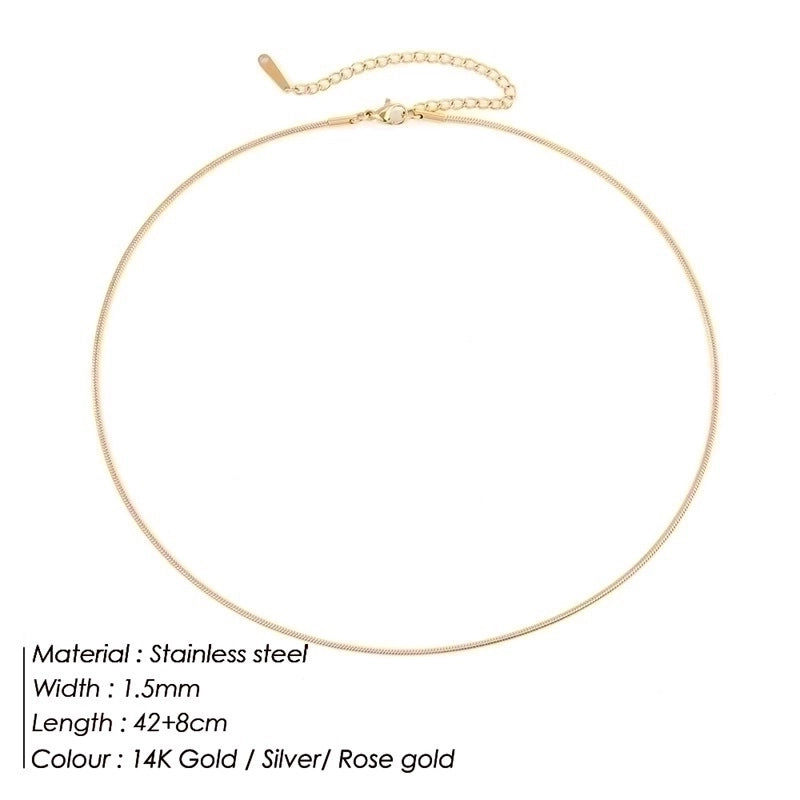Stainless Steel 14K Gold Plated Fashion Plating U Shape Necklace