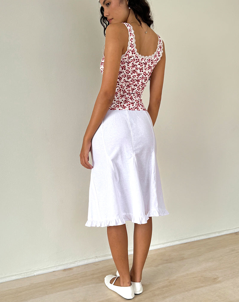 Carillo Top in Summer Strawberry Off White