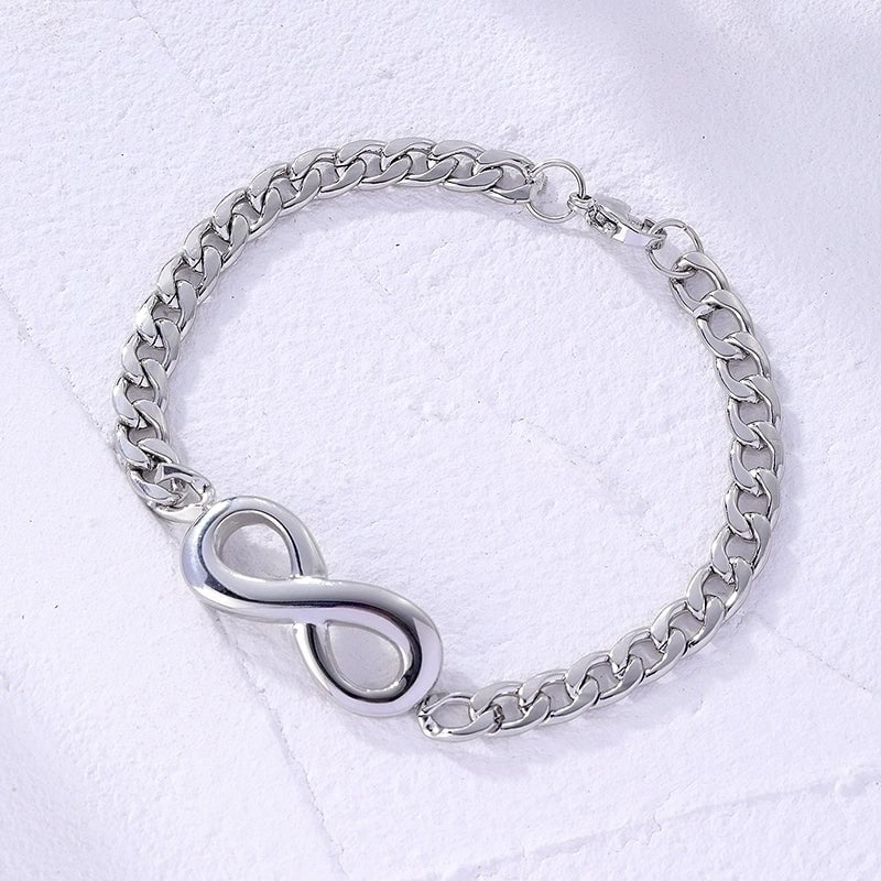 2 Pieces Ig Style Geometric Stainless Steel Inlay Zircon Bracelets