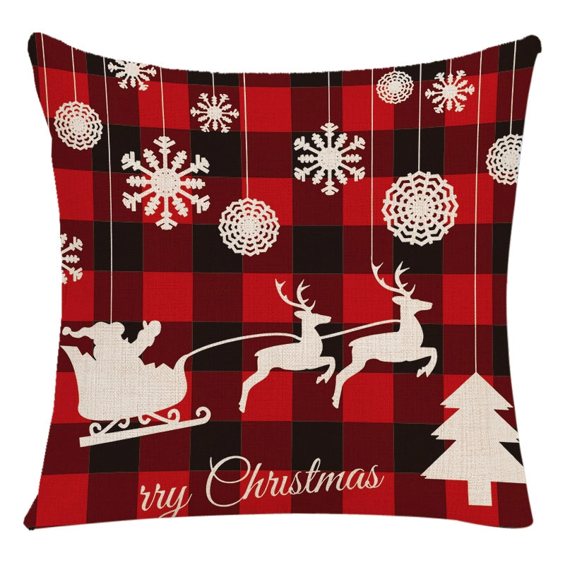 Cute Letter Snowman Elk Chemical Fiber Pillow Cases