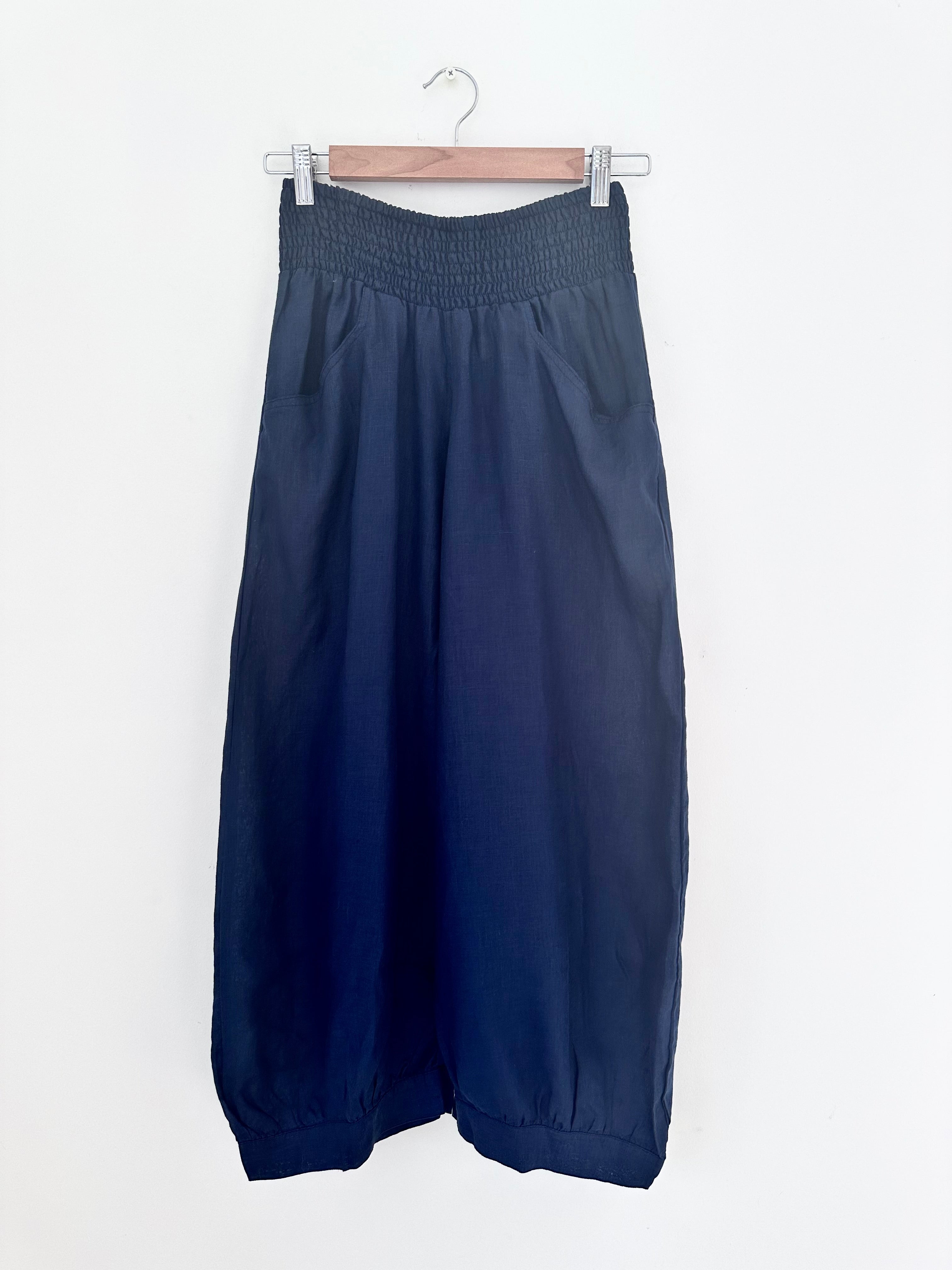 jackie pants - navy linen