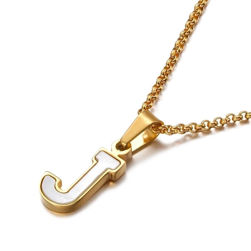 Simple Shell English Letter Titanium Steel Necklace
