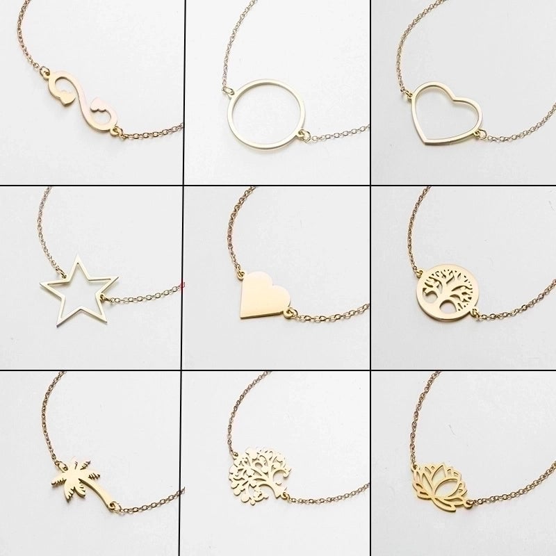 Fashion Leaf Star 201 Stainless Steel 18K Gold Plated Bracelets In Bulk