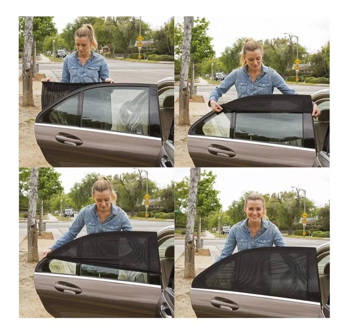 WindowShield UV Protection Car Side Window Curtain (Pack of 4)