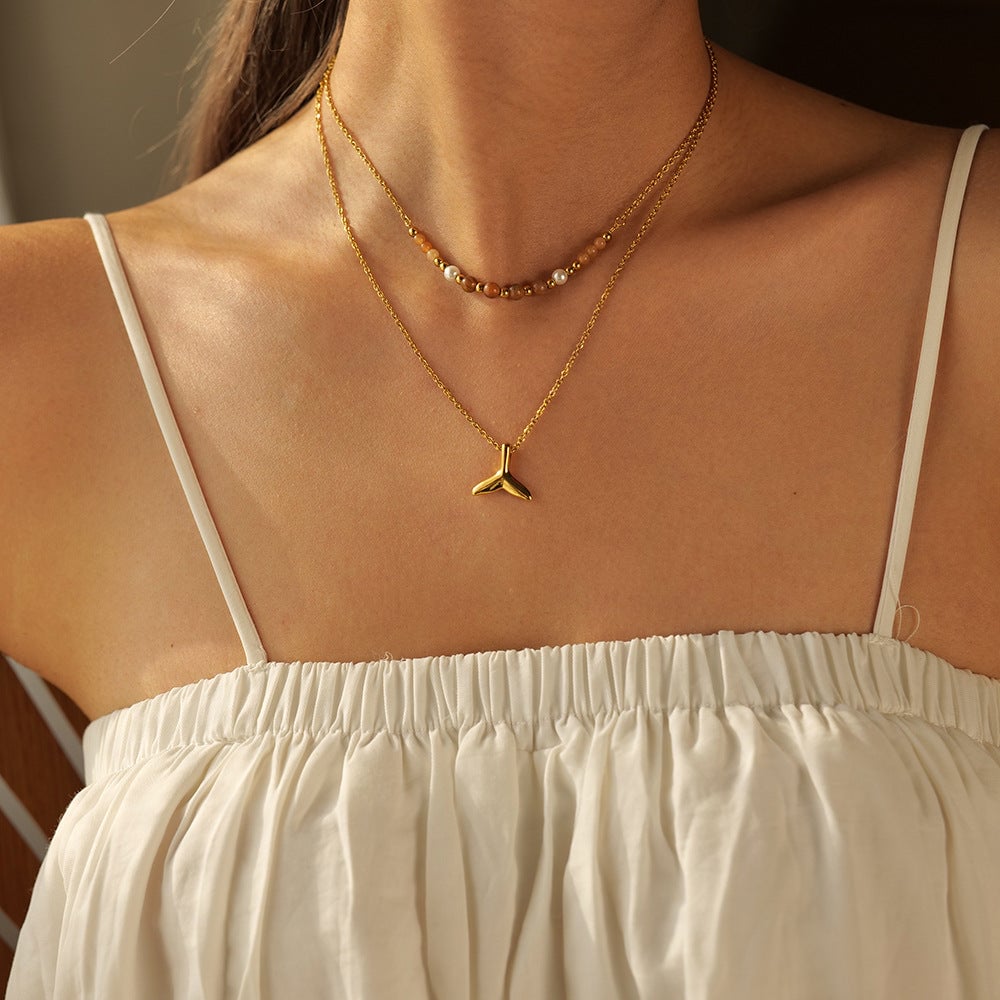 IG Style Shell Stainless Steel 18K Gold Plated Necklaces