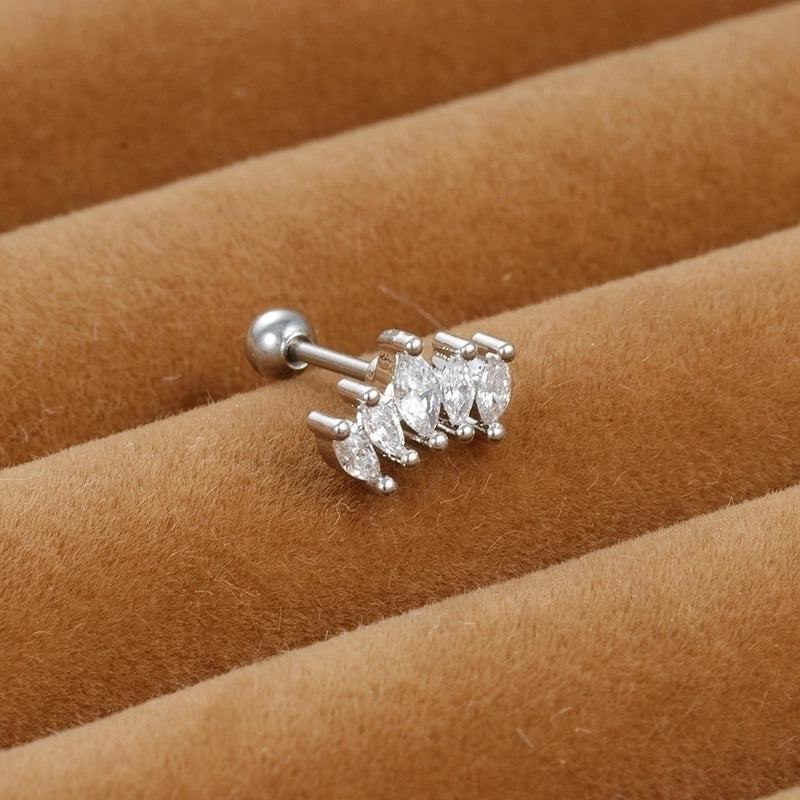 1 Piece Sweet Minimalist Flower Plating Inlay Titanium Steel Zircon Ear Studs