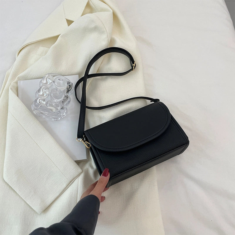 Women's Small Pu Leather Color Block Elegant Square Magnetic Buckle Shoulder Bag Crossbody Bag Square Bag
