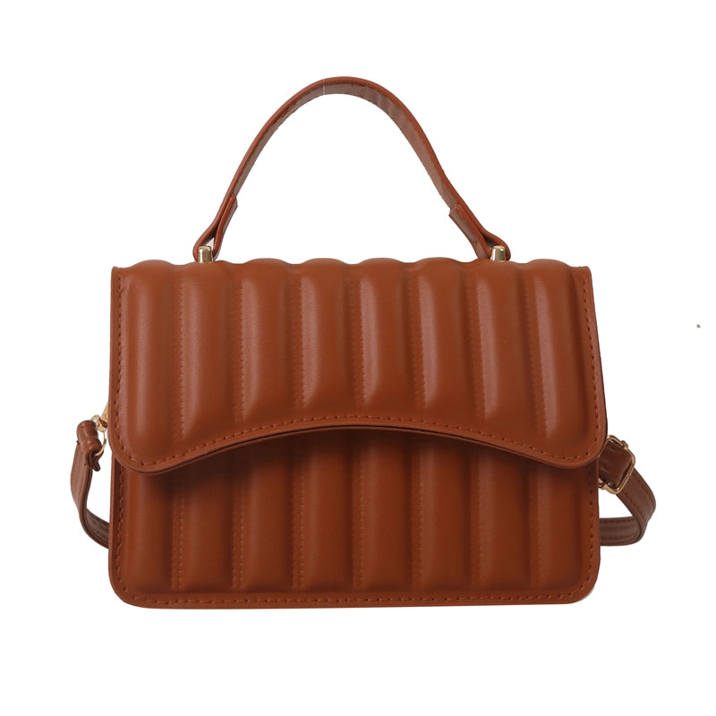 Women's All Seasons Pu Leather Solid Color Classic Style Square Flip Cover Handbag