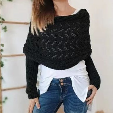 🥰HOT SALE🥰Women's Knitted Cut-Out Shawl Poncho Wrap