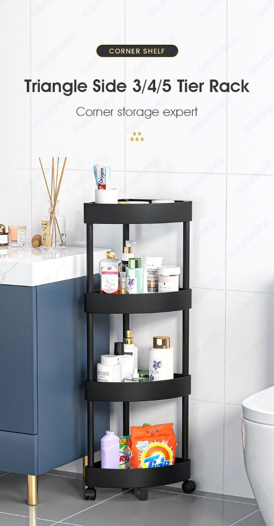 4 Tier Kitchen Corner Rack .Plastic Corner Rack