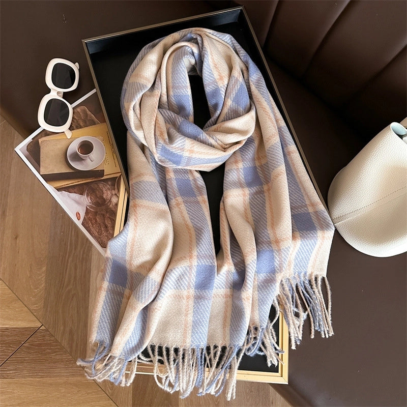 Unisex Business Basic Minimalist Tassel Imitation Cashmere Polyester Scarf