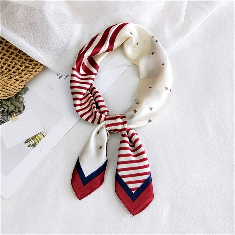 Women's Minimalist Printing Satin Silk Scarf