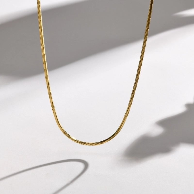 Minimalist Solid Color Titanium Steel Gold Plated Plating Necklace