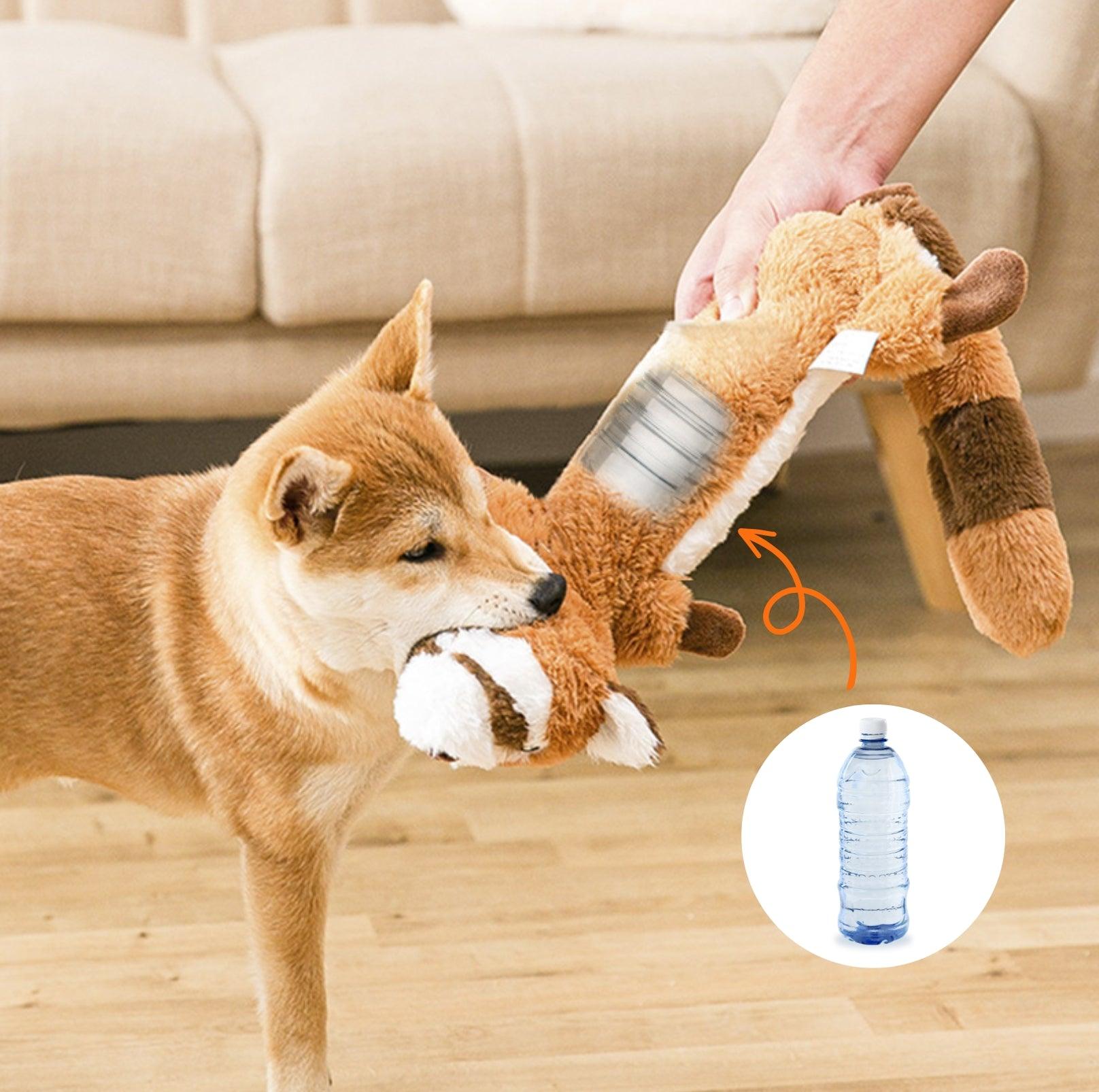 Animal Style Pocketed Plush Dog Toy - Fillable with Water Bottle for Extra Fun