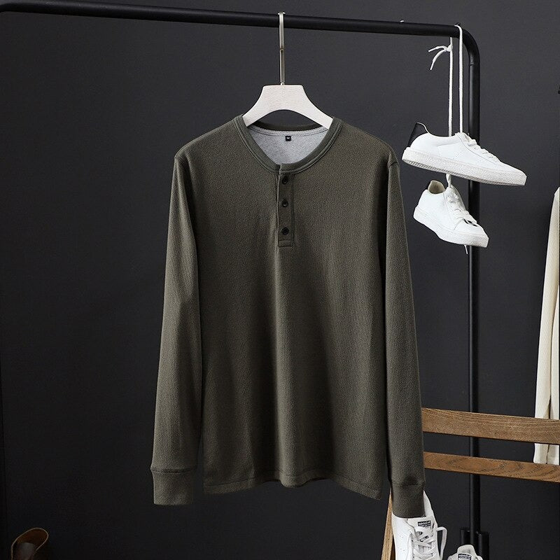 Textured Cotton Henley