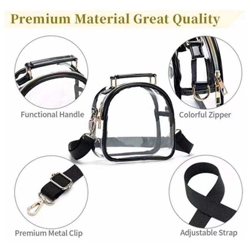 Unisex Small Pvc Solid Color Streetwear Transparent Zipper Crossbody Bag