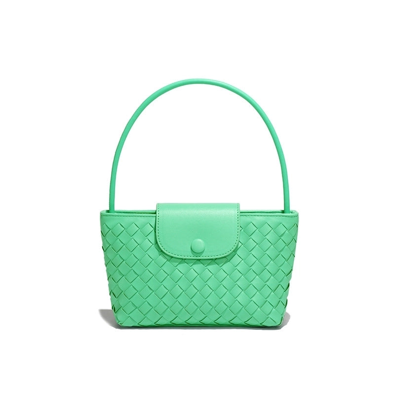 Women's Medium Pu Leather Solid Color Basic Classic Style Square Magnetic Buckle Underarm Bag