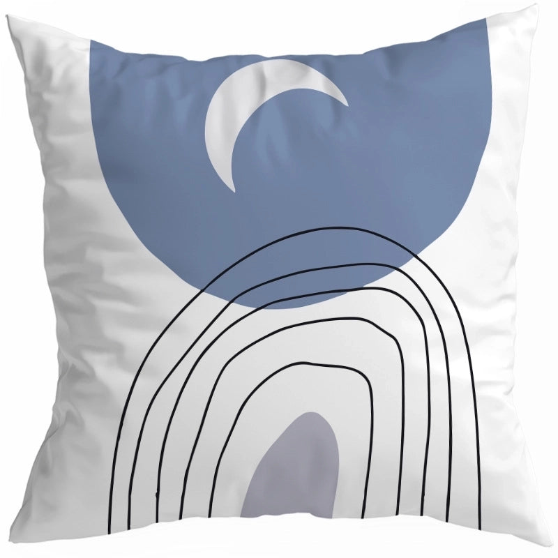 Exaggerated Modern Style Artistic Geometric Color Block Fibre Peach Skin Pillow Cases