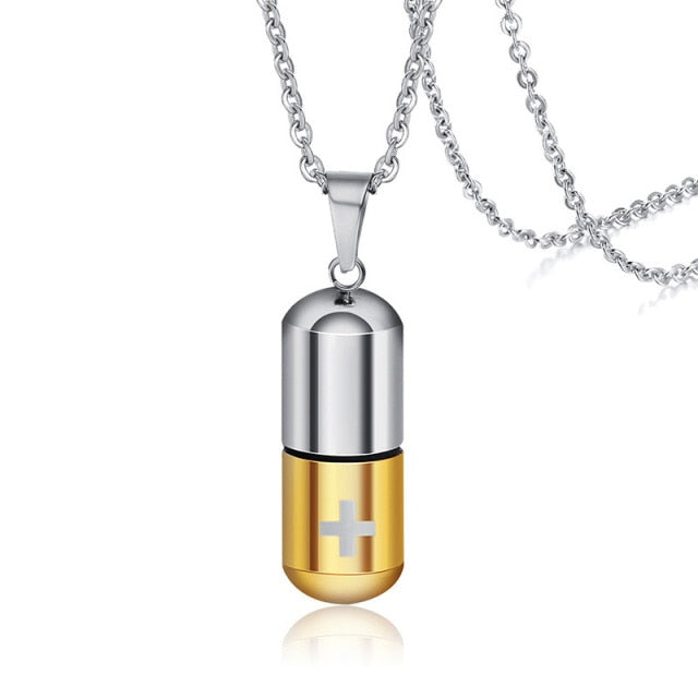 Hollow Pill Case Necklace
