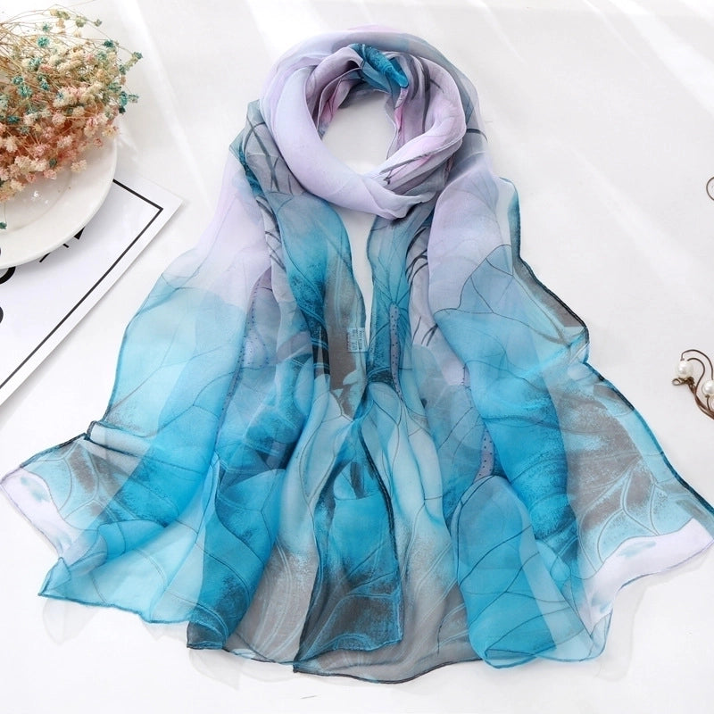 Women's Vacation Color Block Floral Polyester Silk Scarves