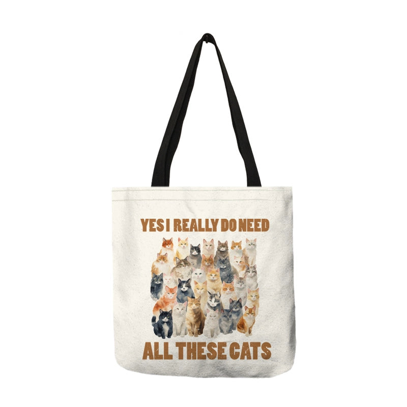 Cat-lovers Printed Shoulder Bag Large Capacity Shopping Bag Tiktok One-piece Delivery