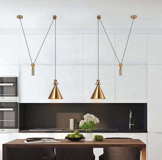 Elsa | Adjustable Brass Pendant Light